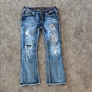 Rock Revival Blue Distressed Boot Cut Jeans